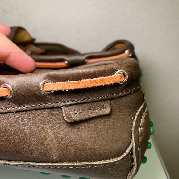 Cole Haan Grant Canoe Camp Moc Dark Brown Loafers with Orange Laces Men’s 9M - Picture 6 of 16